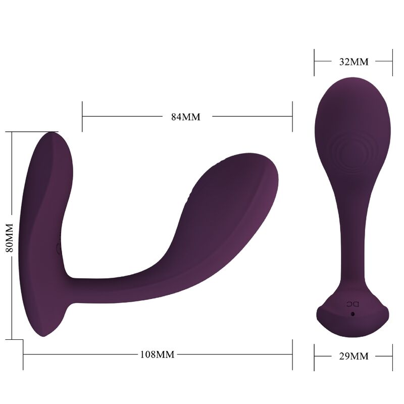 PRETTY LOVE - BAIRD G-SPOT 12 VIBRAÇÕES RECARREGÁVEIS LILA APP