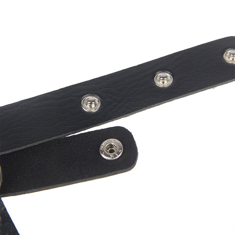 SUBBLIME - ARNÉS DE PECHO CADENAS DE CUERO NEGRO TALLA ÚNICA