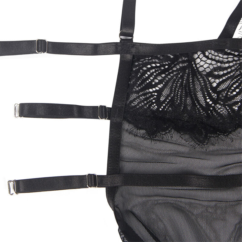 SUBBLIME - BABYDOLL COM ALÇAS DE RENDA AJUSTÁVEIS PRETO L/XL
