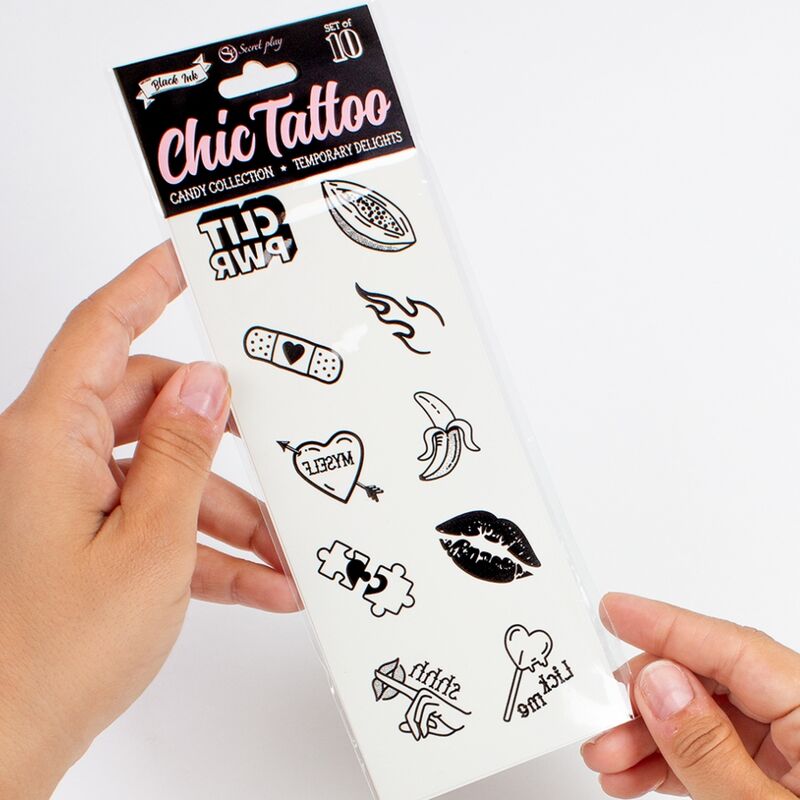 SECRET PLAY - CONJUNTO DE 10 TATUAGENS TEMPORÁRIAS CANDY COLLECTION
