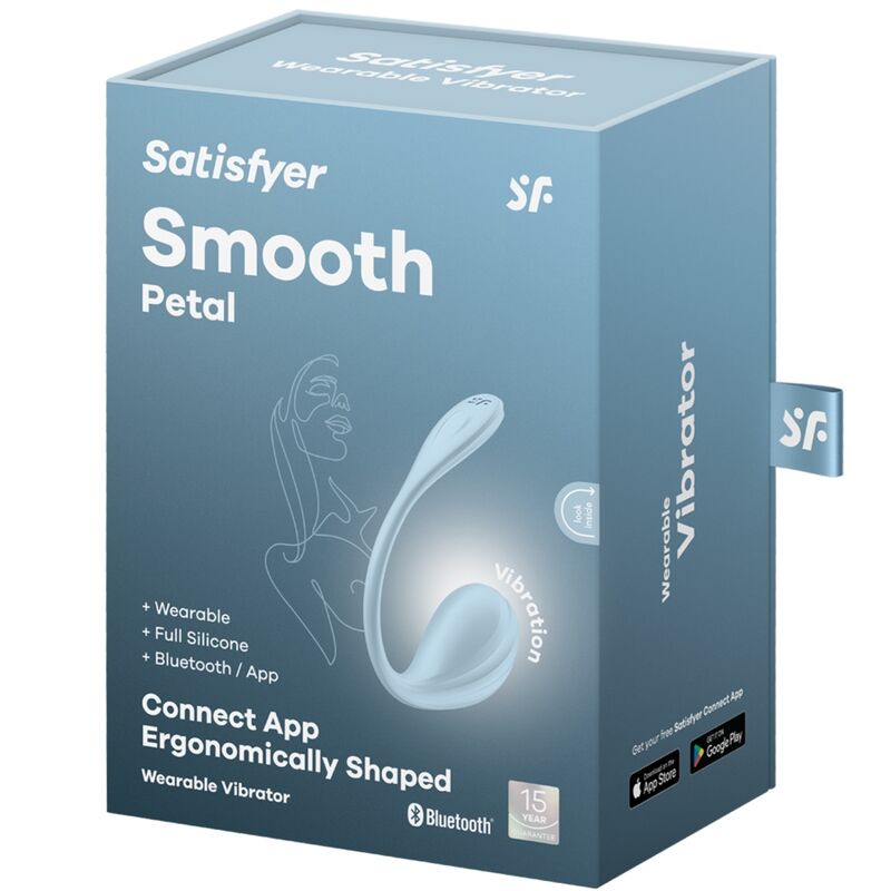 SATISFYER - ESTIMULADOR DE PONTO G SMOOTH PETAL AZUL CÉU APLICATIVO GRÁTIS