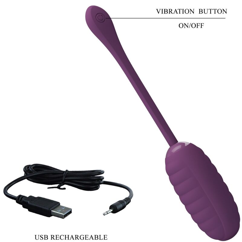 PRETTY LOVE - CASPER ROXO OVO VIBRATÓRIO RECARREGÁVEL