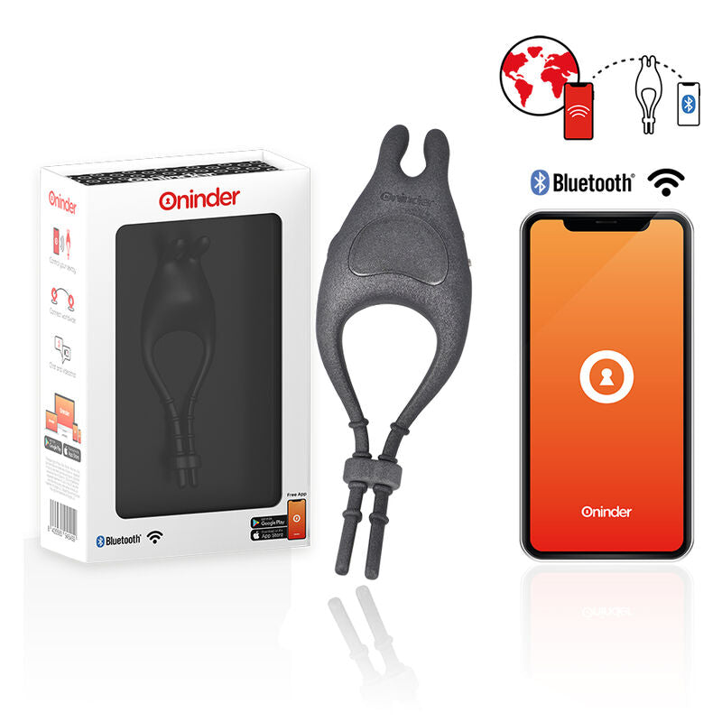 ONINDER - ANEL VIBRADOR AJUSTÁVEL RECARREGÁVEL PAMPA COM ESTIMULADOR DE CLITÓRIS 10 VELOCIDADES - APLICATIVO GRÁTIS