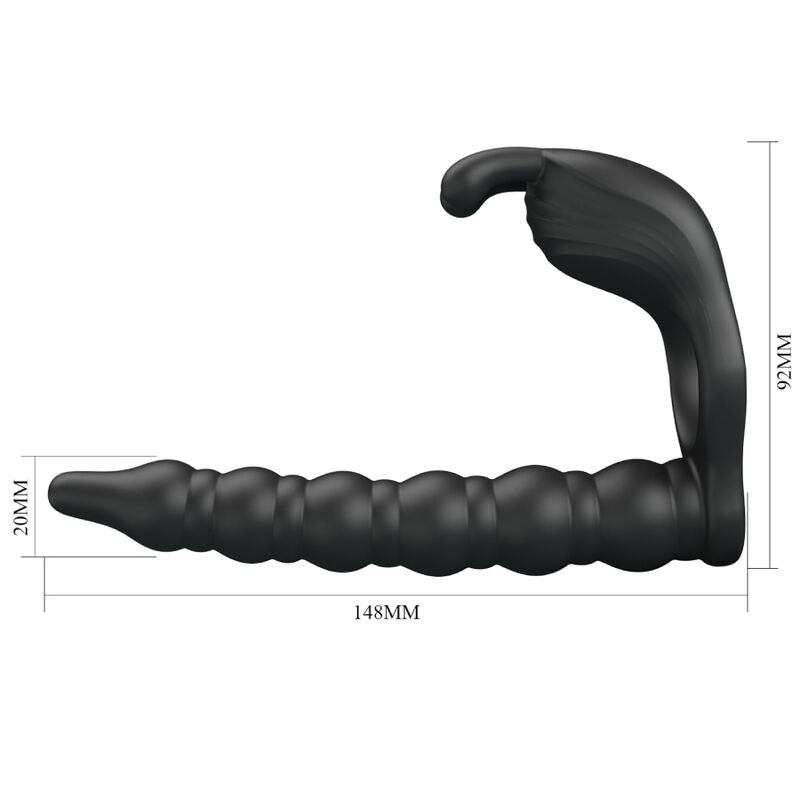 PRETTY LOVE - ANEL PENIS BLACKNEY COM PLUG VIBRADOR PRETO