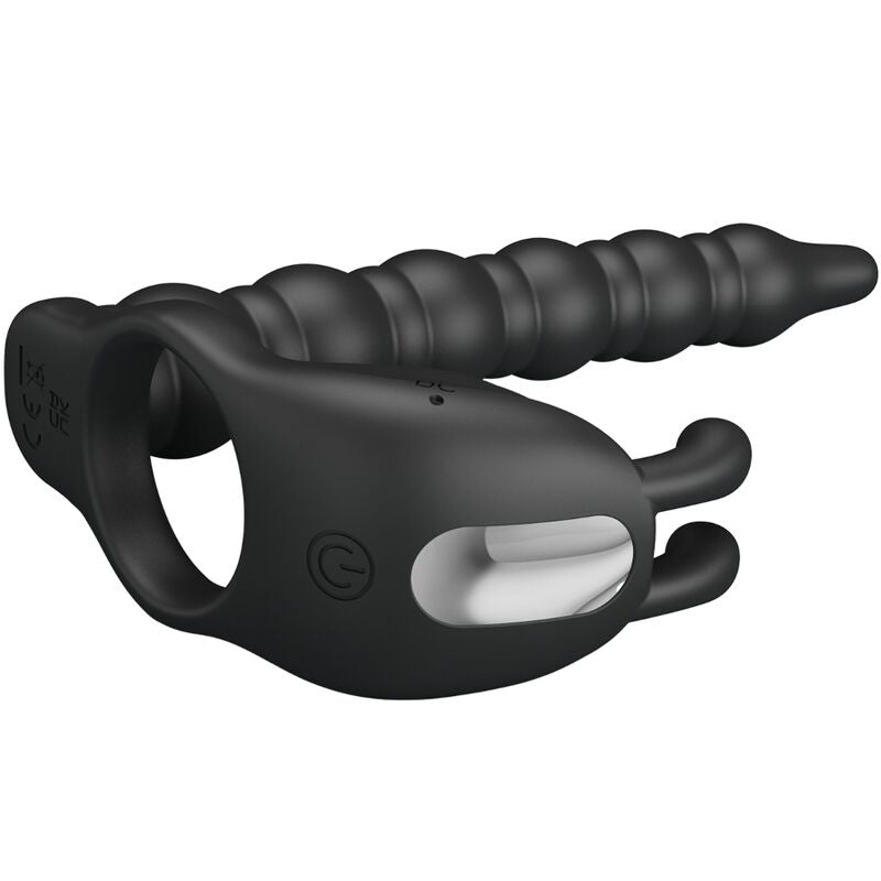 PRETTY LOVE - ANEL PENIS BLACKNEY COM PLUG VIBRADOR PRETO