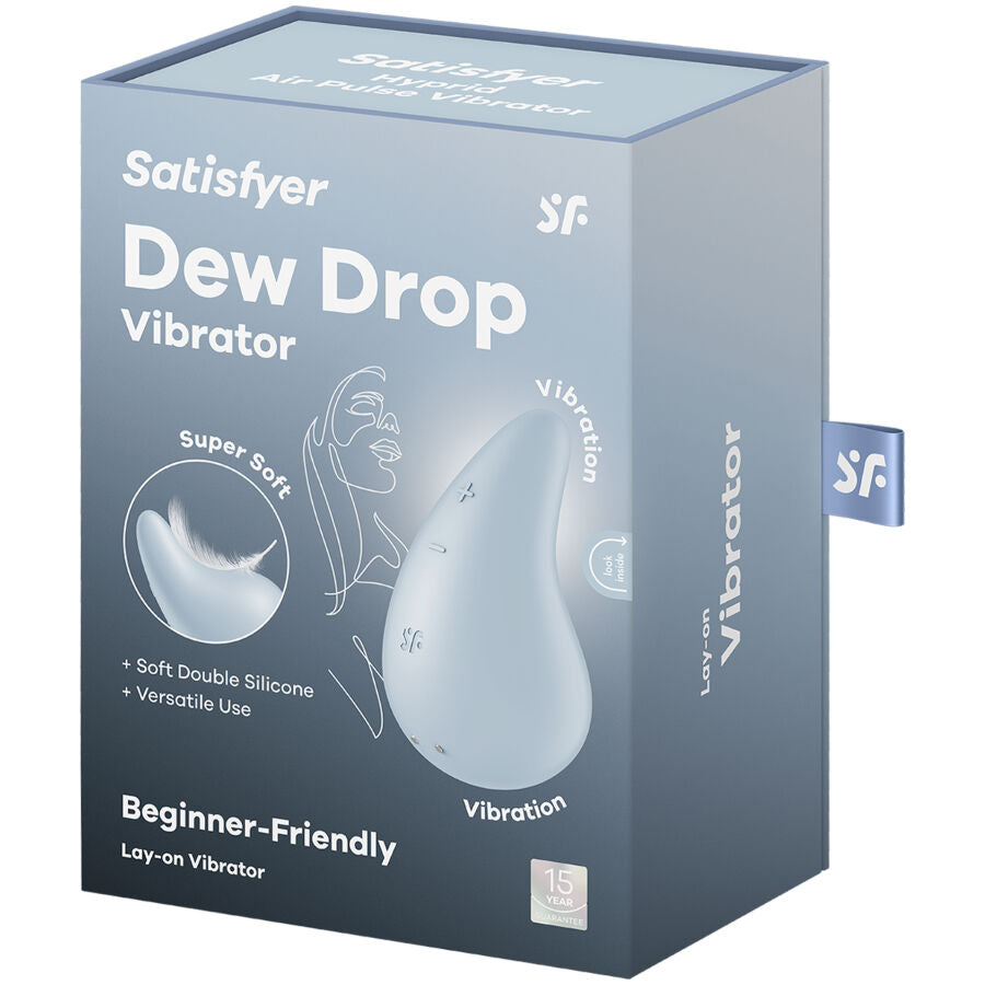 SATISFYER - VIBRADOR DEW DROP LAY-ON AZUL