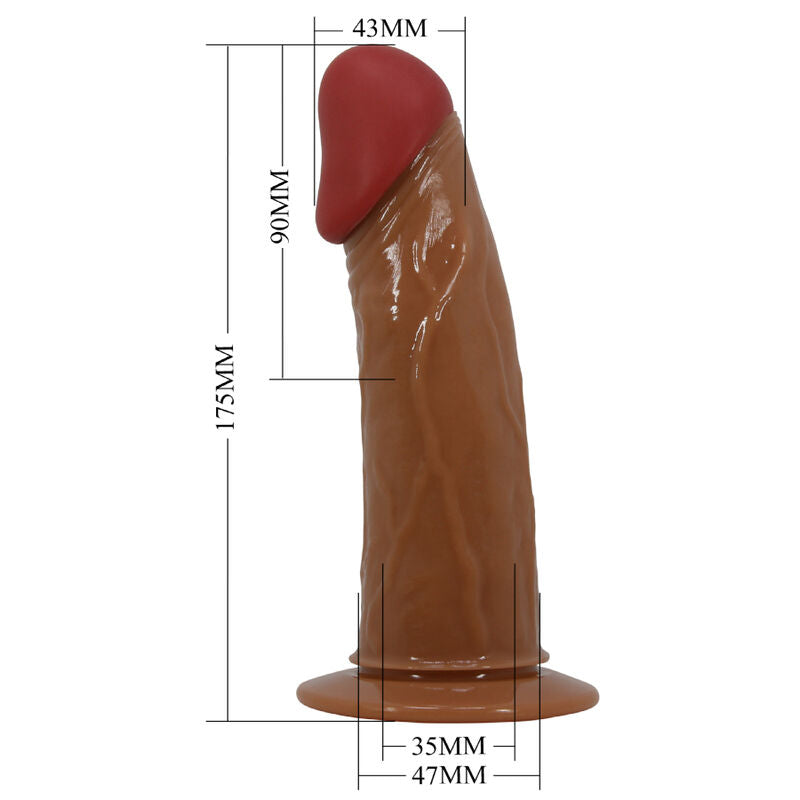 PRETTY LOVE - STARKS HARNESS BRIEFS DILDO DE VIBRAÇÃO MULTI-VELOCIDADE 17,5 CM MARROM CLARO