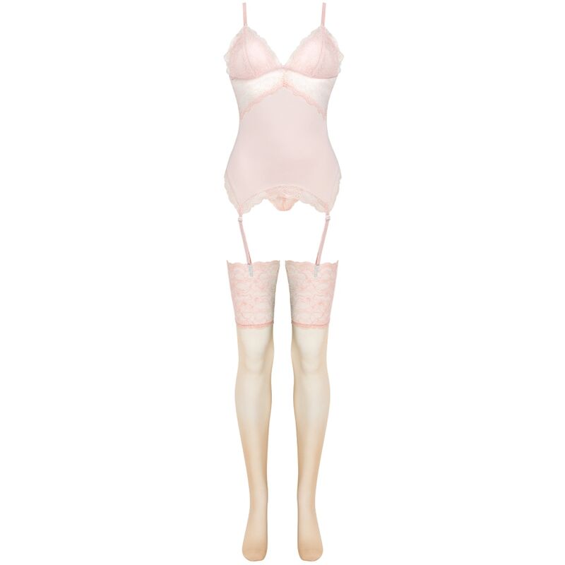 LIVCO CORSETTI FASHION - CONJUNTO PERSINNE PEACH DE CORSÉ + BRAGUITA + MEDIAS