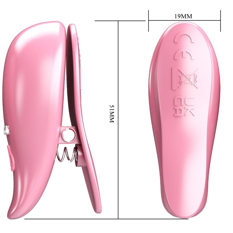 PRETTY LOVE - PINÇAS DE MAMILOS VIBRATÓRIAS EM FOLHA ROSA