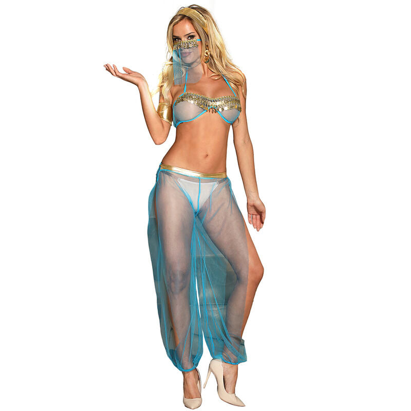 SUBBLIME - CONJUNTO DE LENCERÍA AZUL ESTILO INDIA L/XL