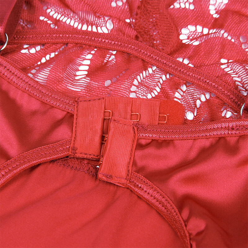 SUBBLIME - BABYDOLL DE CETIM COM RENDA VERMELHO L/XL