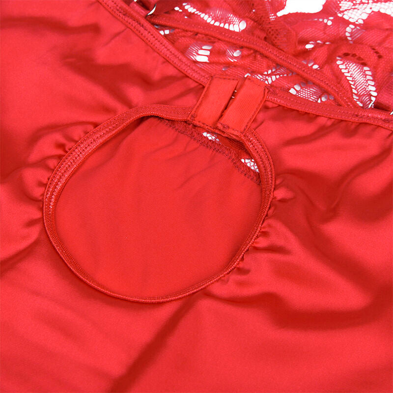 SUBBLIME - BABYDOLL DE CETIM COM RENDA VERMELHO L/XL