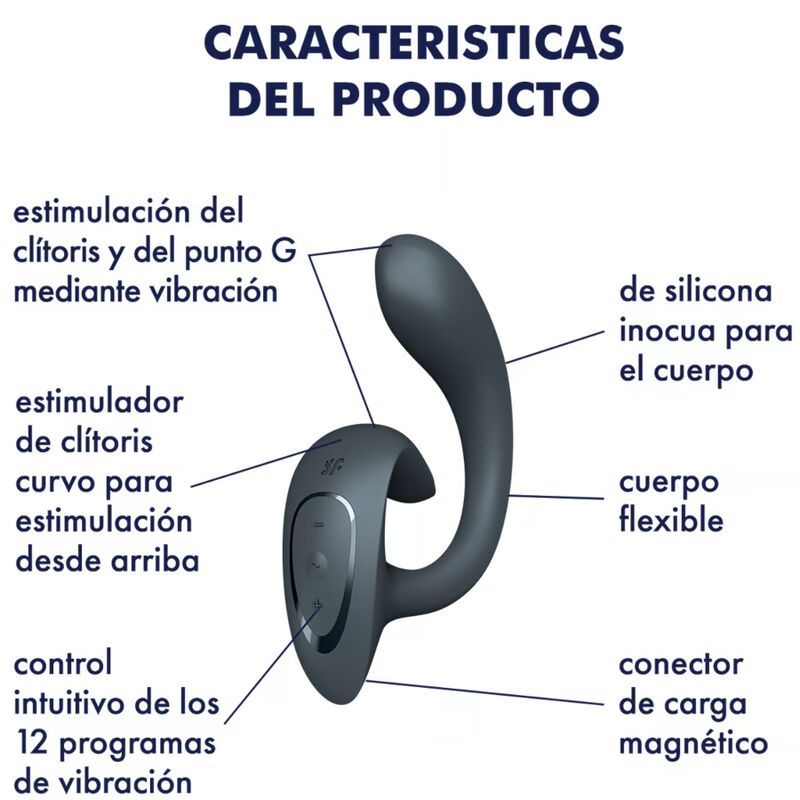 SATISFYER - G FOR GODDESS 1 VIBRADOR RABBIT CINZA ESCURO