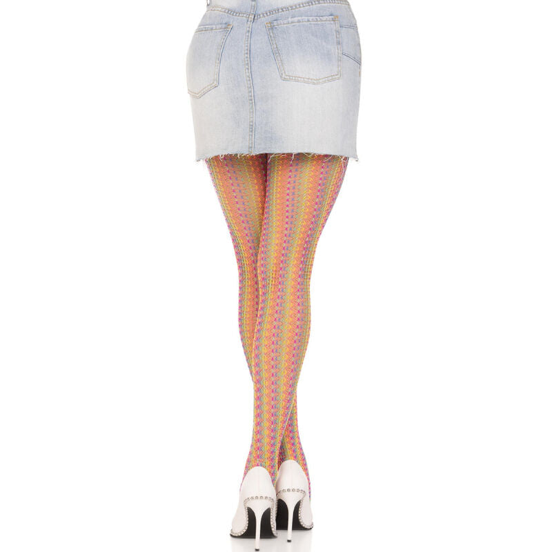 LEG AVENUE - MEIAS DE CROCHÊ MULTICOLORIDAS