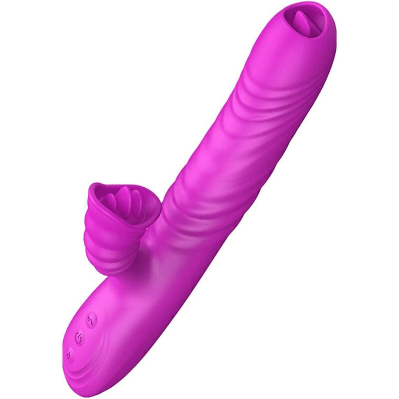 ARMONY - ANGELIA VIBRADOR MULTIFUNCIONAL LÍNGUA DUPLA EFEITO CALOR VIOLETA