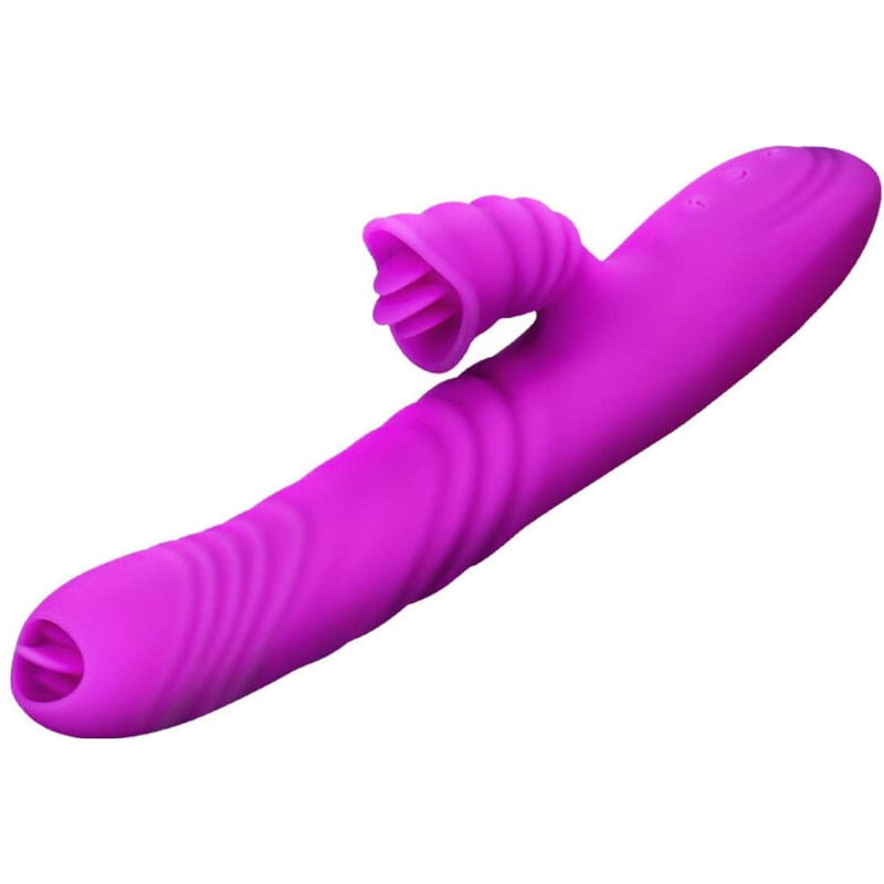 ARMONY - ANGELIA VIBRADOR MULTIFUNCIONAL LÍNGUA DUPLA EFEITO CALOR VIOLETA