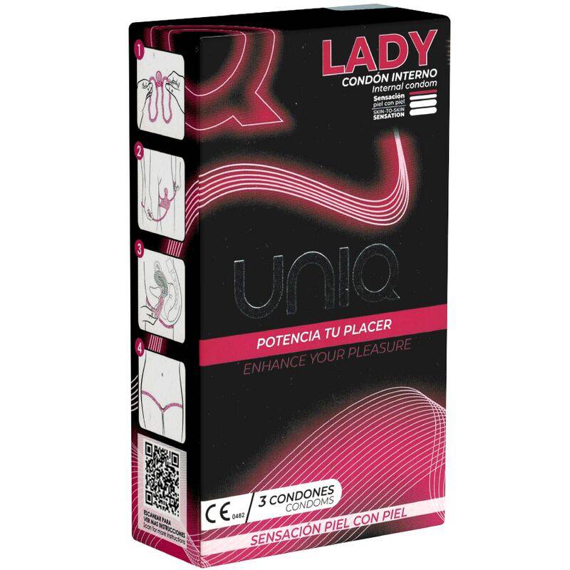 UNIQ - LADY CONDOM PRESERVATIVOS FEMININOS SEM LÁTEX COM CINTA LIGA 3 UNIDADES - Toys "n" Us
