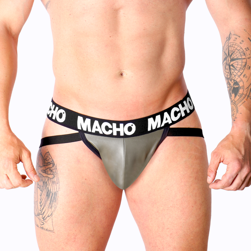 MACHO - MX27GR COURO JOCK CINZA BEGE GG