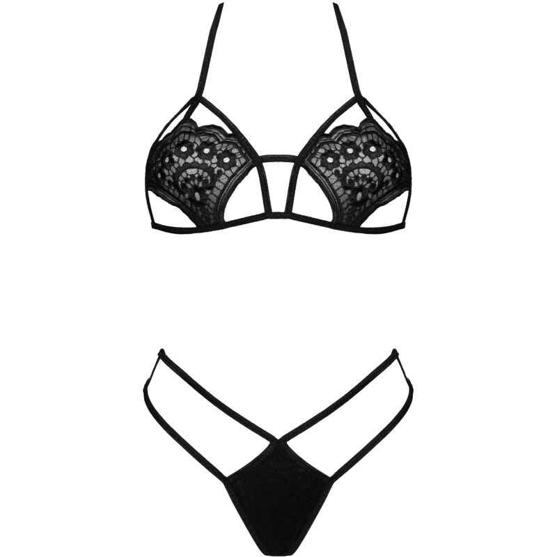 LIVCO CORSETTI FASHION - JIMENA LC 20216 SUTIÃ + TANGA PRETO TAMANHO ÚNICO