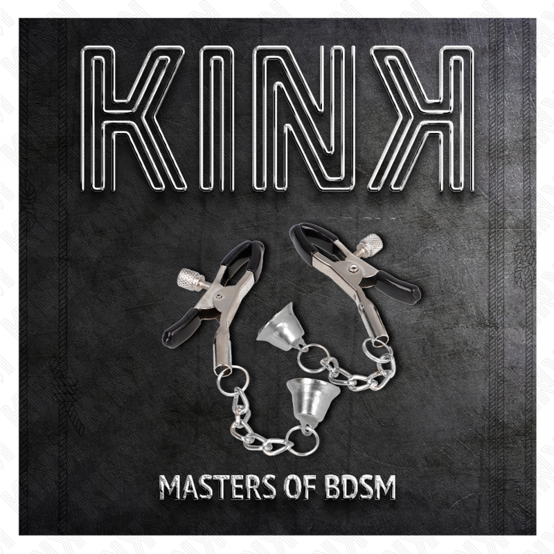 KINK - Grampos de mamilo com pingente de sino de prata 6 cm