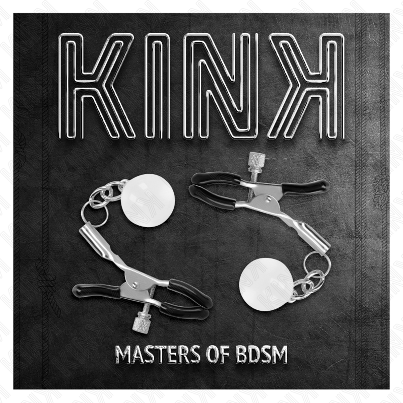 KINK - PINZAS PARA PEZONES CON CUENTAS DE VIDRIO PLATEADAS 6 CM