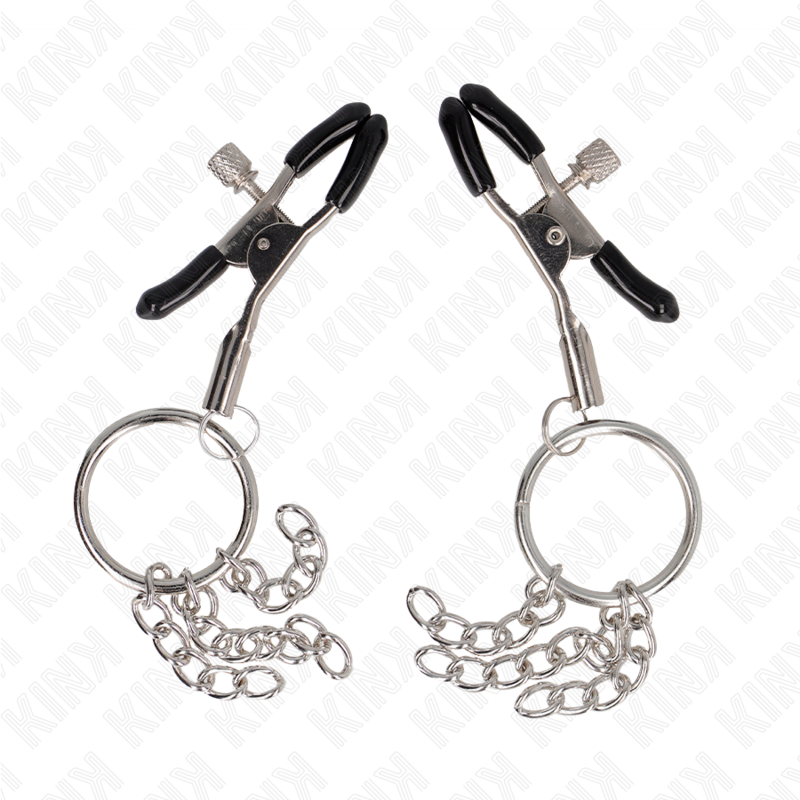 KINK - RING O-RING PINÇA DE MAMILO E CORRENTE PEQUENA PRATA 6 CM