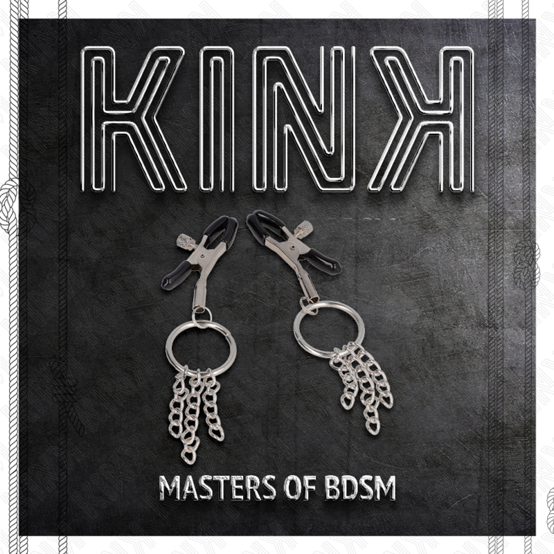 KINK - RING O-RING PINÇA DE MAMILO E CORRENTE PEQUENA PRATA 6 CM