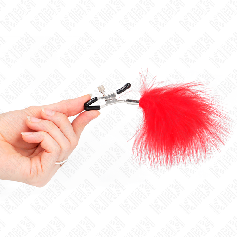 KINK - PINÇA DE MAMILO DE PENA VERMELHA 7 CM