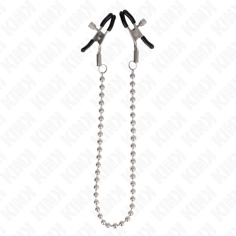 KINK - Grampos de mamilo com corrente de contas 30 cm
