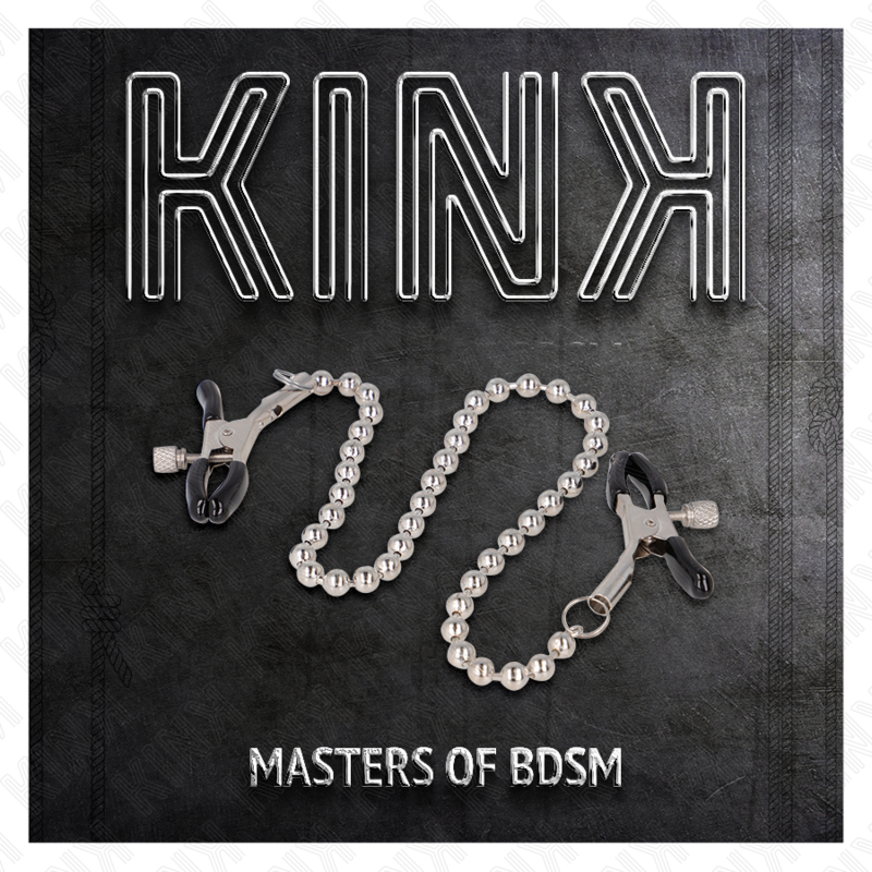 KINK - Grampos de mamilo com corrente de contas 30 cm