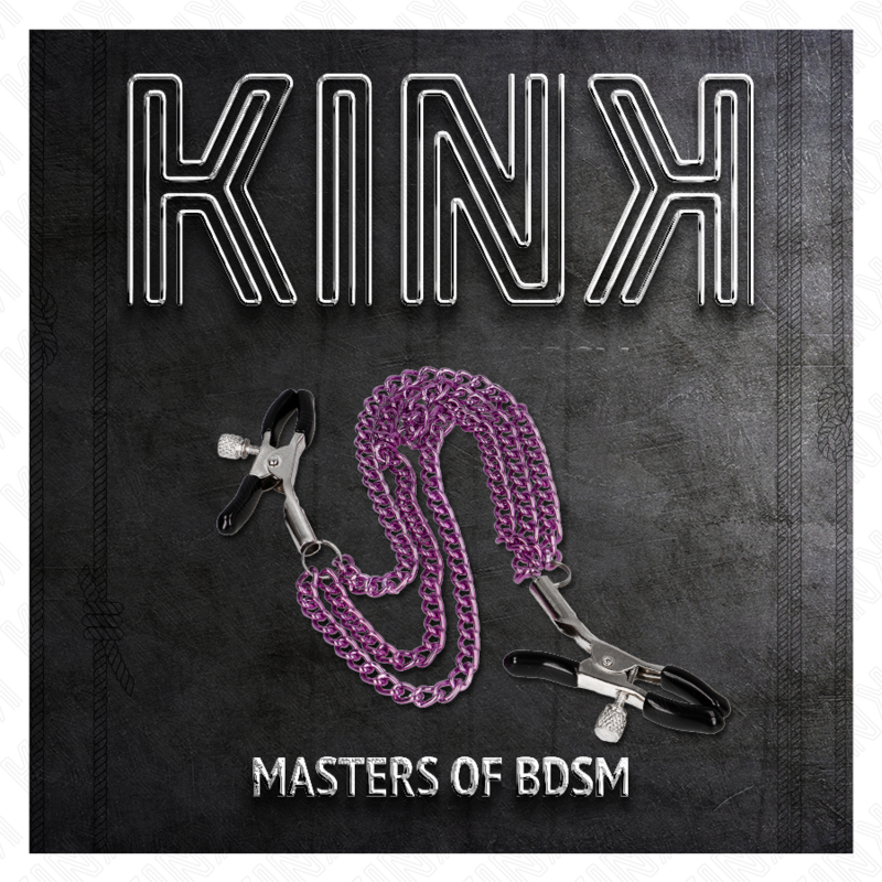 KINK - PINÇAS PARA MAMILOS COM 3 CORRENTES ROXO 20/23/28 CM