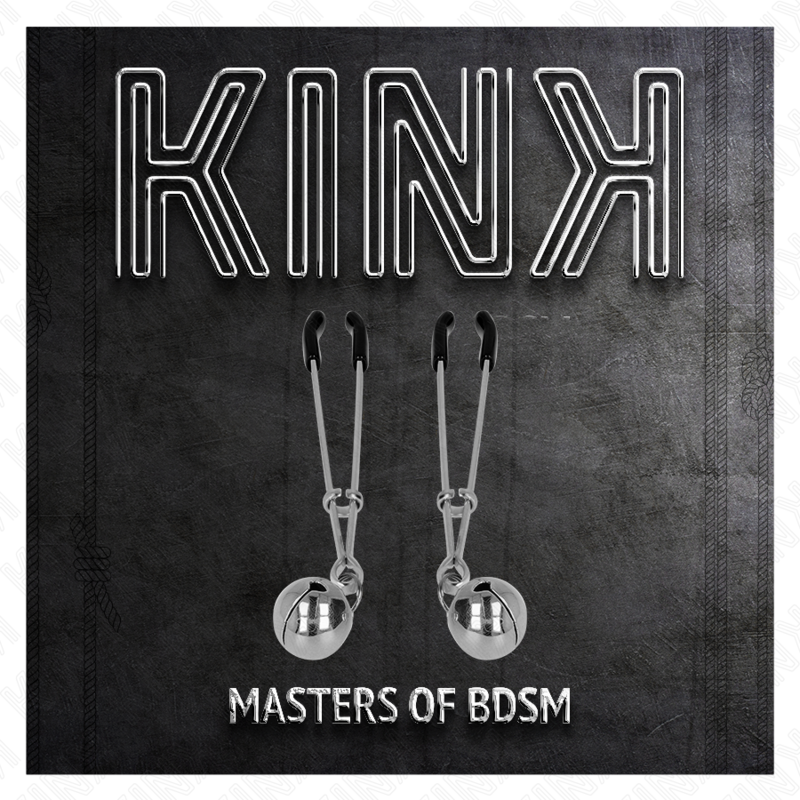 KINK - Grampos de mamilo finos em formato de sino, prata, 7 cm