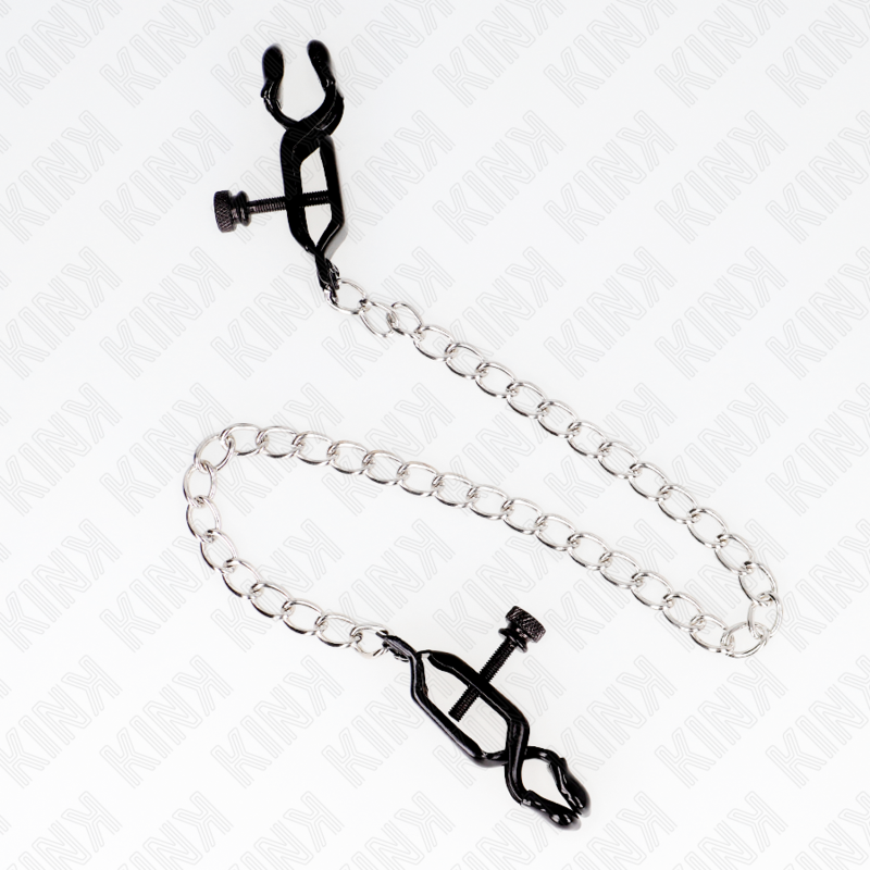 KINK - Grampos de mamilo de corrente plana prata 30 cm