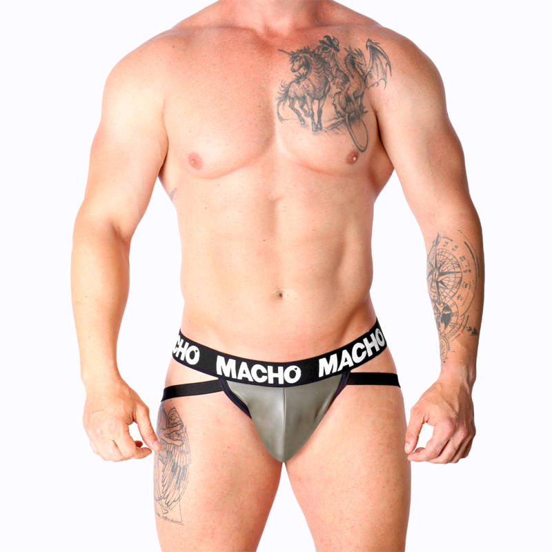 MACHO - MX27GR COURO JOCK CINZA BEGE GG