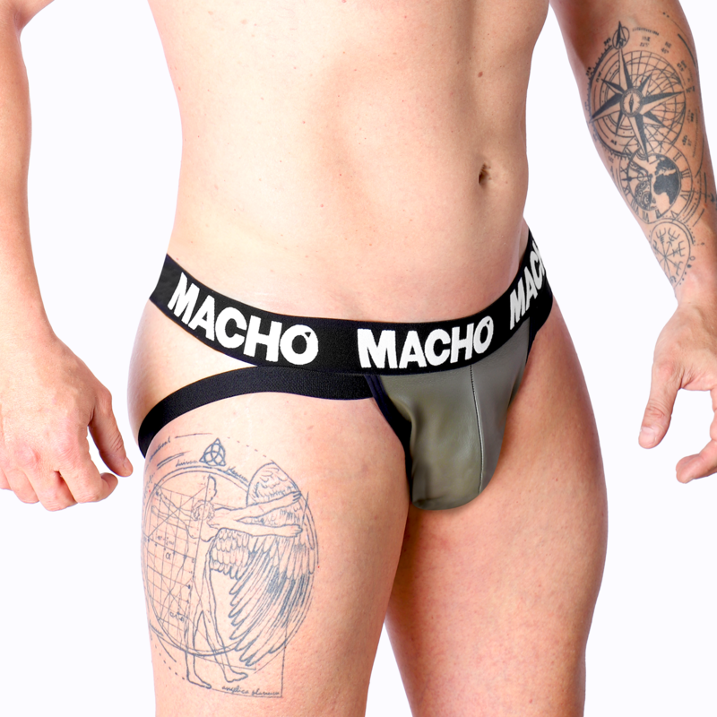 MACHO - MX27GR COURO JOCK CINZA BEGE GG