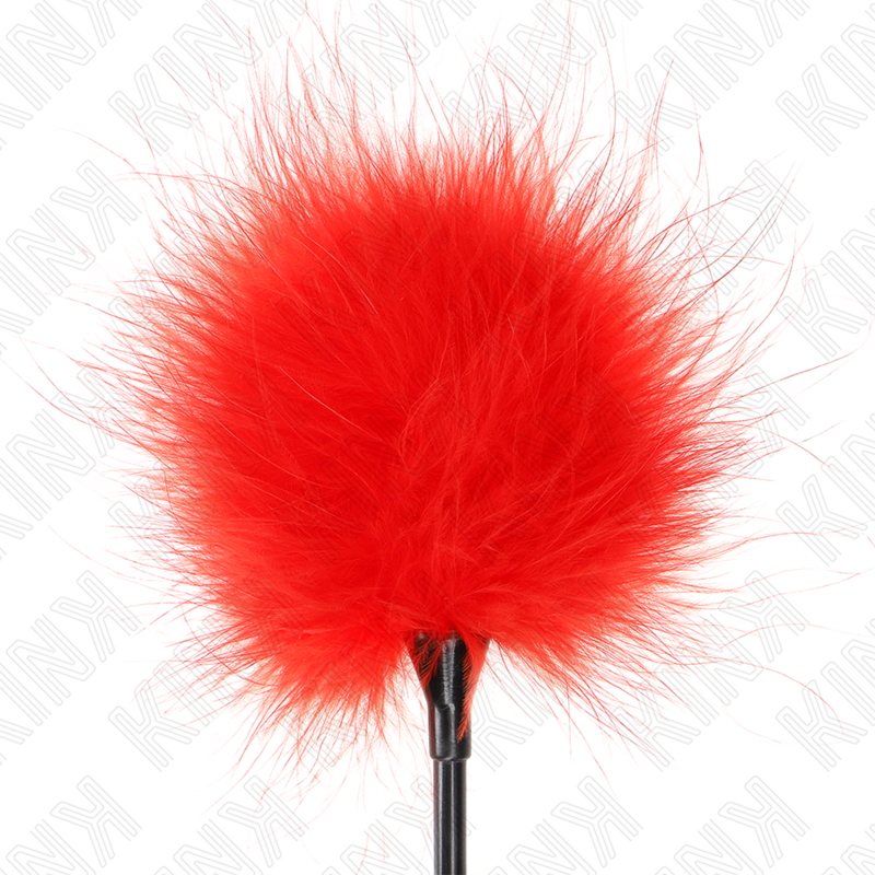KINK - PLUMAS DE COSQUILLEO ROJAS UTILIZADAS PARA EL KIT DE BONDAGE 27 CM