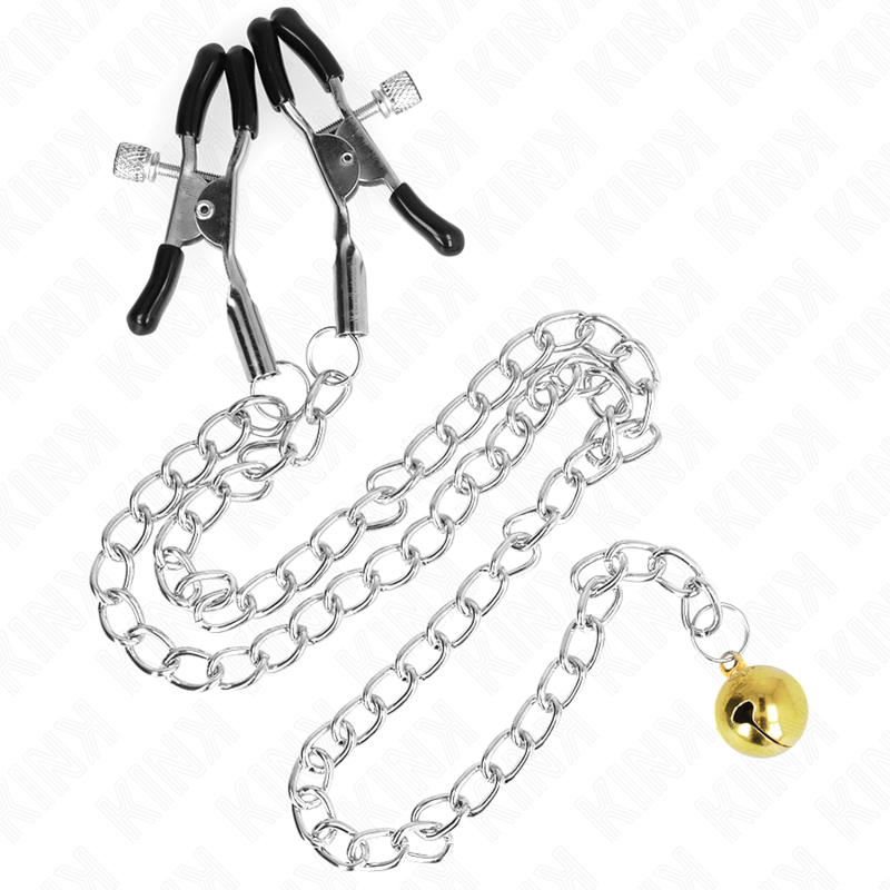 KINK - PINÇAS DE MAMILOS DE CORRENTE COM SINO 30 CM