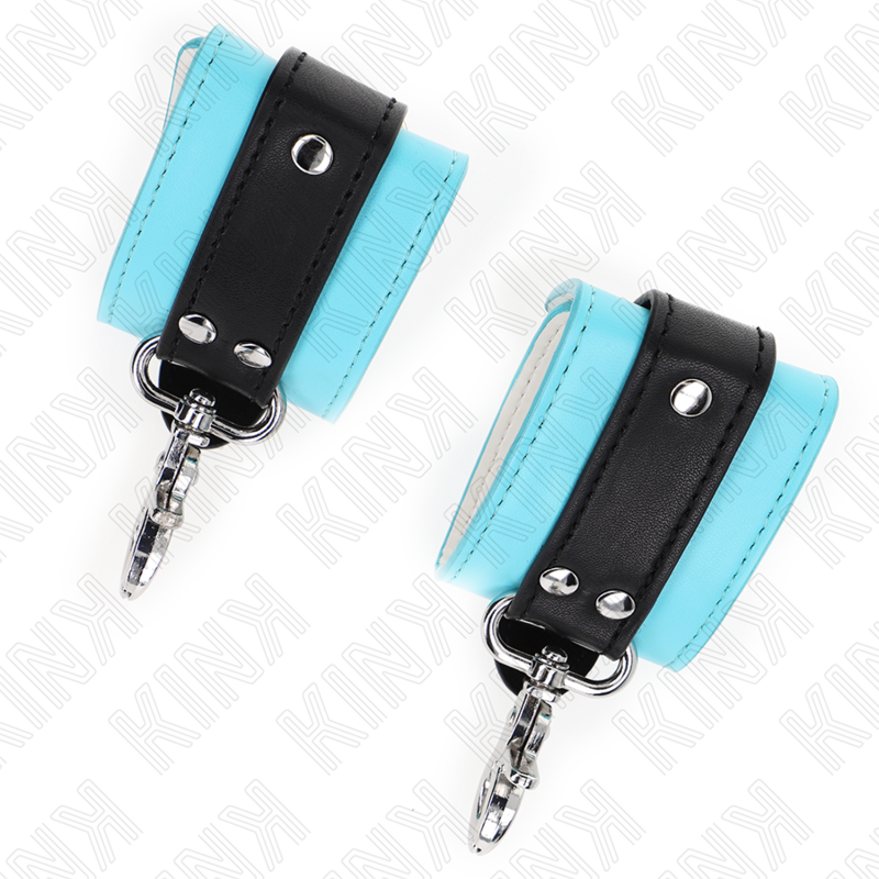KINK - RESTRIÇÕES DE PULSO PREMIUM COM TRAVA PRETA / AZUL AJUSTÁVEL 21-28 CM X 5,5 CM