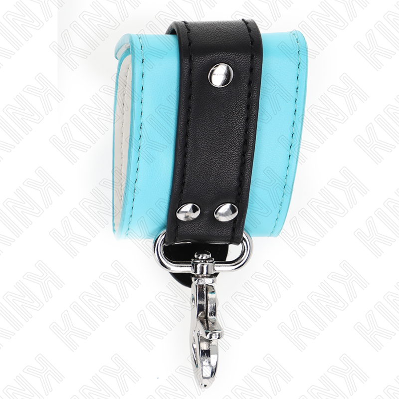 KINK - RESTRIÇÕES DE PULSO PREMIUM COM TRAVA PRETA / AZUL AJUSTÁVEL 21-28 CM X 5,5 CM