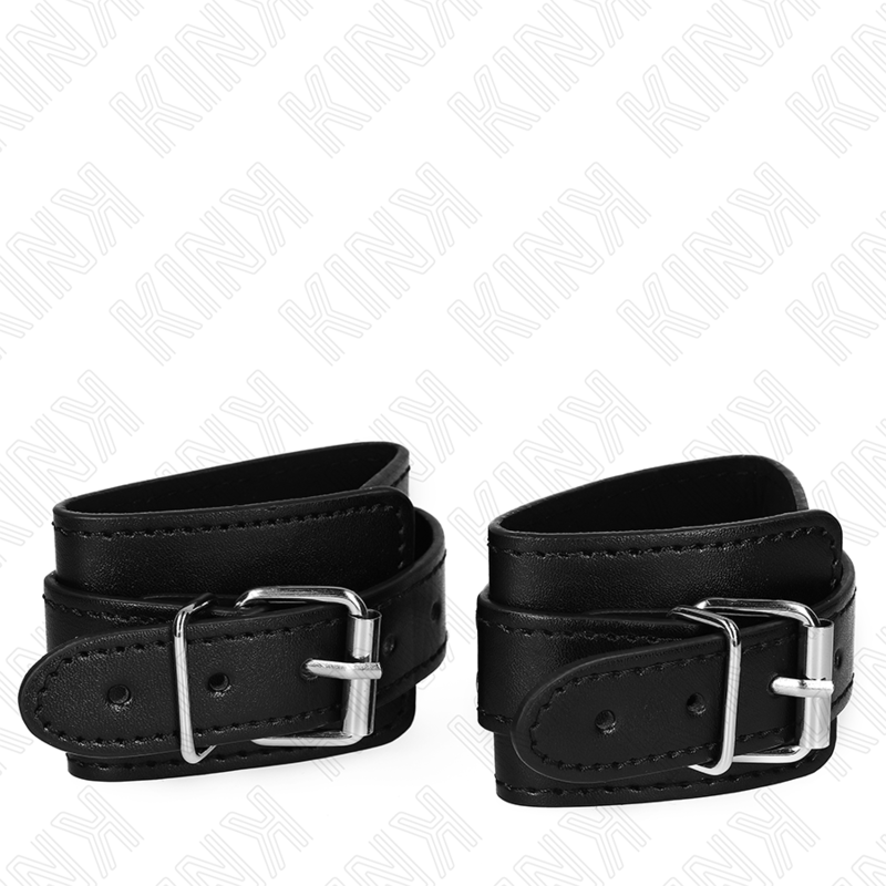 KINK - RESTRIÇÕES DE PULSO COM TRAVA DUNGEON PRETAS AJUSTÁVEIS 21-28 CM X 5,5 CM
