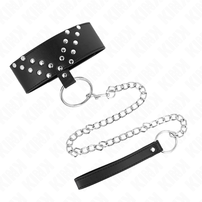 KINK - COLAR COM CINTO 65 CM COM REBITE EM V AJUSTÁVEL 36-43 CM X 5 CM