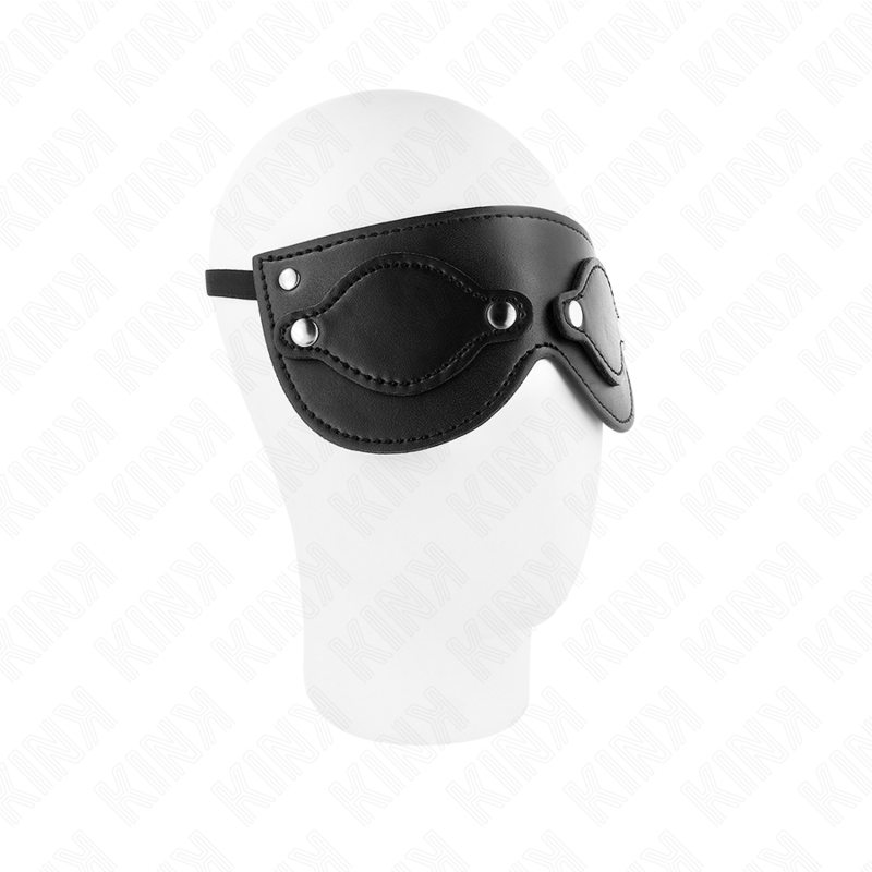 KINK - MÁSCARA DE COURO COM TAMPAS DE OLHOS REMOVÍVEIS 22 x 9 CM