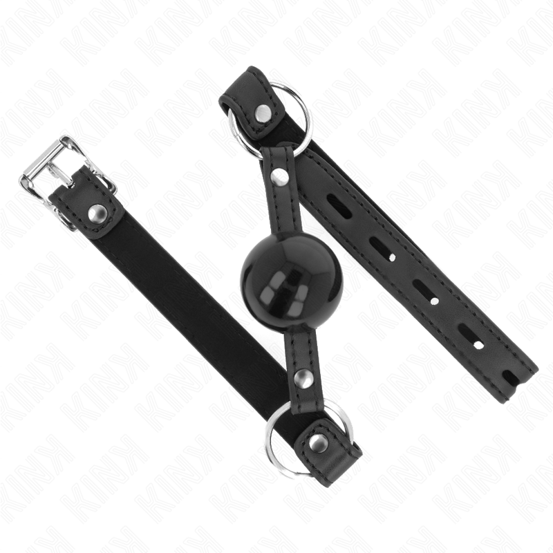KINK - BOLA TPE 4 CM MORDAÇA COM TRAVA PRETA 60 x 2 CM