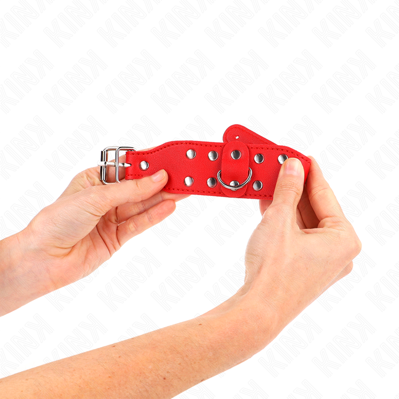 KINK - PULSEIRAS COM DUPLA LINHA DE TACHAS AJUSTÁVEIS VERMELHAS