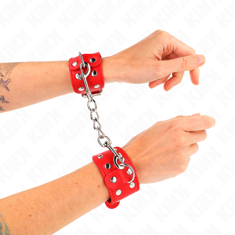 KINK - PULSEIRAS COM DUPLA LINHA DE TACHAS AJUSTÁVEIS VERMELHAS