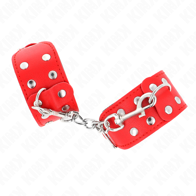 KINK - PULSEIRAS COM DUPLA LINHA DE TACHAS AJUSTÁVEIS VERMELHAS