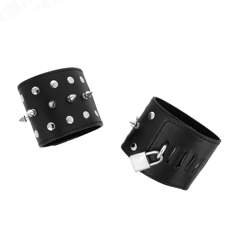 KINK - PUNK RESTRIÇÕES DE PUNHO COM ESPIGÕES 25 X 6 CM