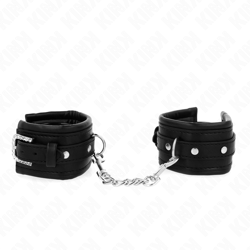 KINK - PUNHO COM FIVELA DE STRASS PRETO AJUSTÁVEL 25-32 CM X 5,5 CM