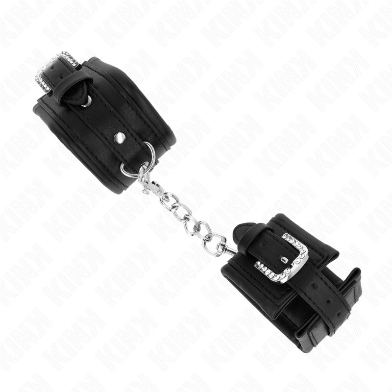 KINK - PUNHO COM FIVELA DE STRASS PRETO AJUSTÁVEL 25-32 CM X 5,5 CM
