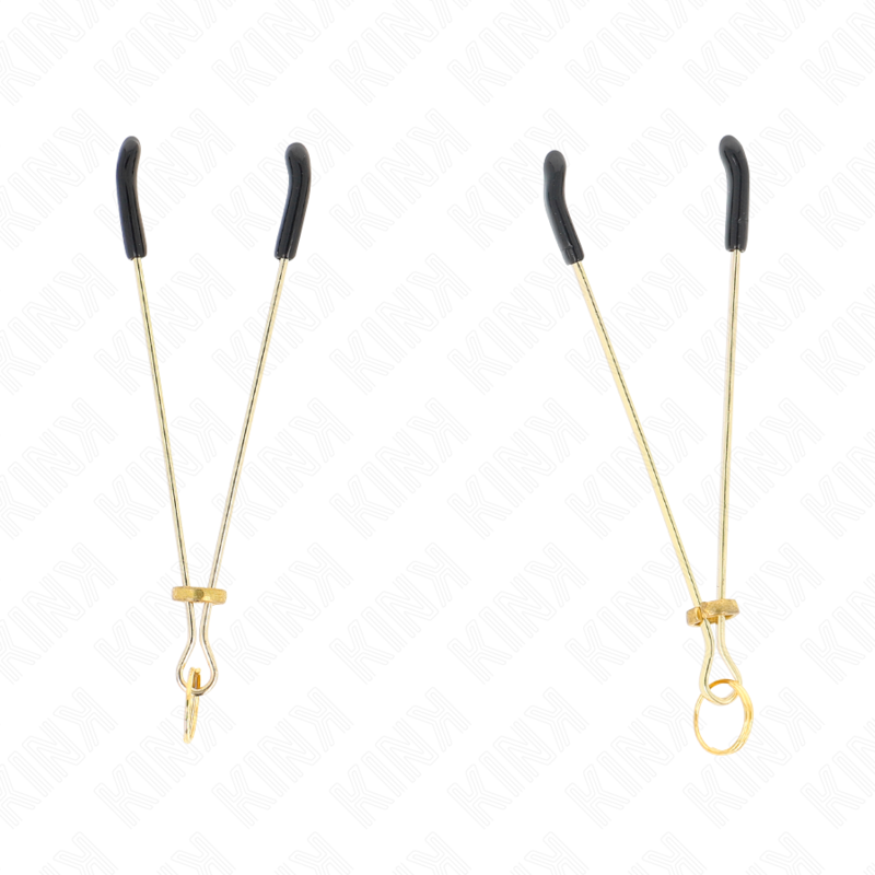 KINK - Grampos para mamilos finos dourados 7 cm